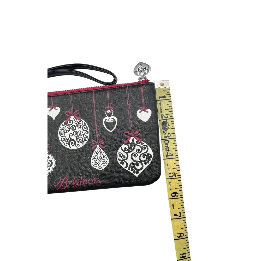 Brighton Wristlet Pouch NEW‎ Small Black New Love Notes Holiday Ornament Art